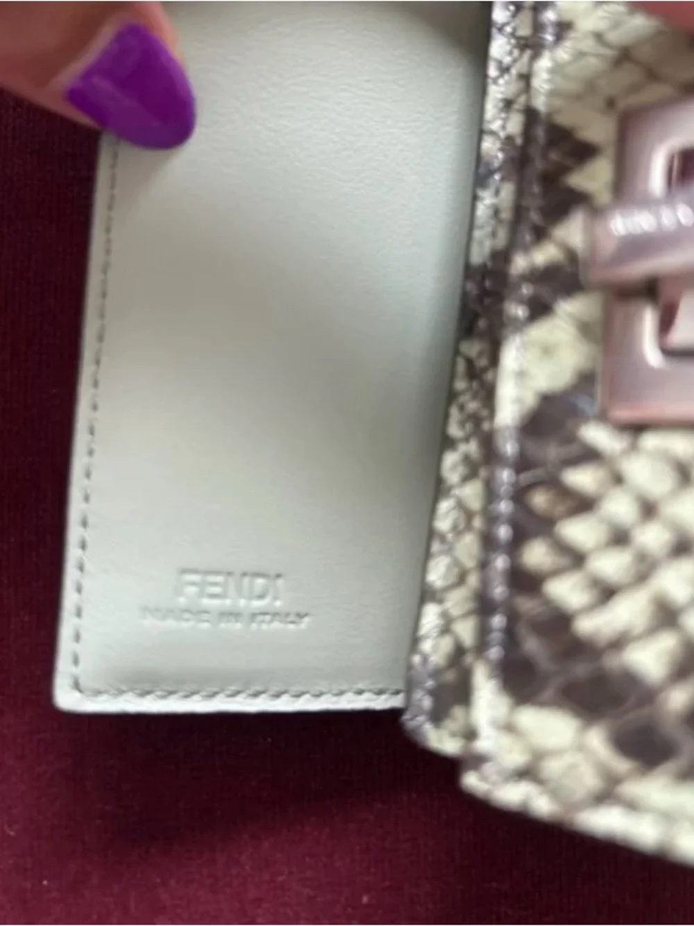 Fendi Peekaboo Mini Snakeskin Wallet BNIB
